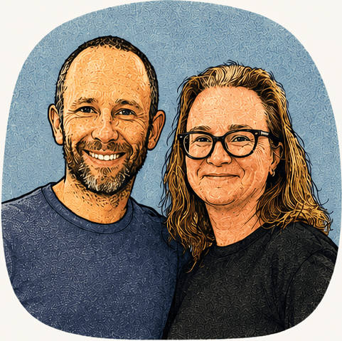 Illustrated portrait of two HeyCounsel community members.